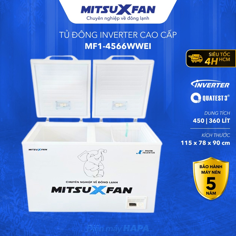 Tủ Đông 1 Ngăn MITSUXFAN MF1-4566WWEI 450 Lít Cao Cấp, Inverter Tiết Kiệm Điện