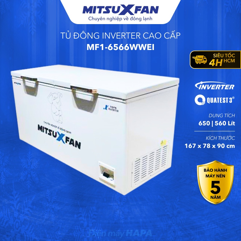 Tủ Đông 1 Ngăn MITSUXFAN MF1-6566WWEI 650 Lít Cao Cấp, Inverter Tiết Kiệm Điện