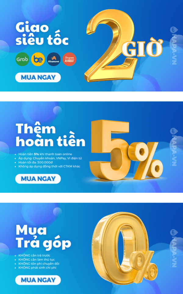 Hoàn tiền 5% (tối đa 300.000đ) khi thanh toán trực tiếp trên website hapa.vn - REFUND 5% (to 300.000đ)