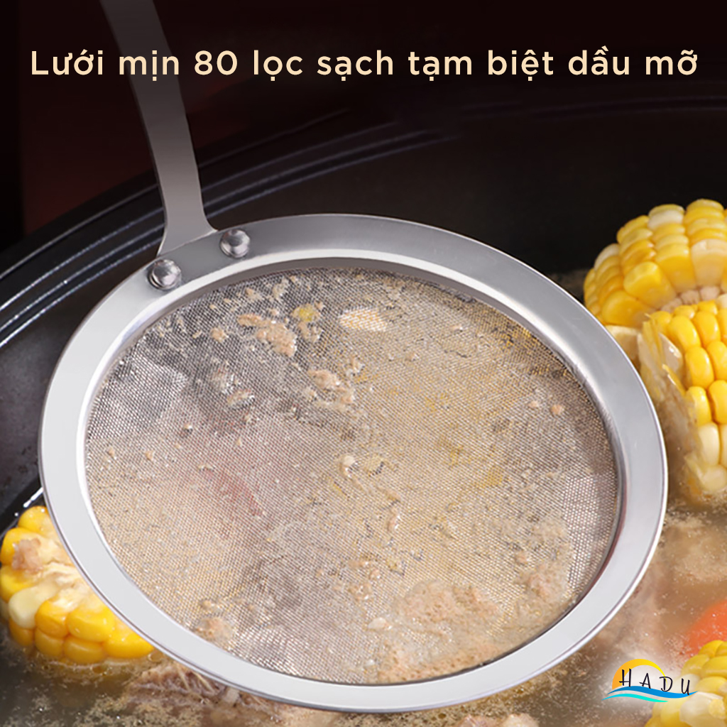 Vá Vợt Hớt Bọt Lọc Cặn Dầu Ăn Mỡ Inox 304 Cao Cấp Đạt Chất Lượng Đức SSGP