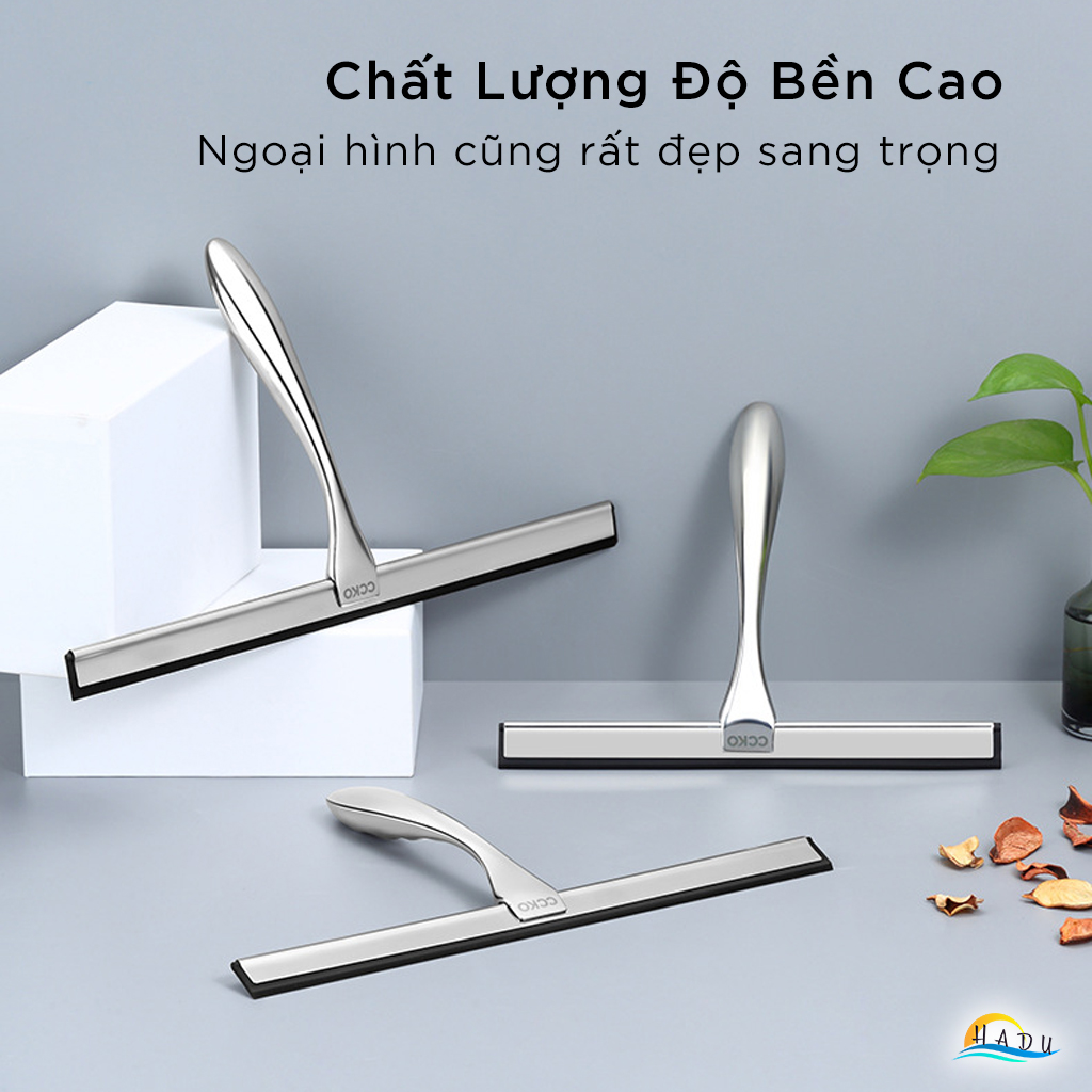 Cây Gạt Kính Cầm Tay CCKO, Thân Inox, Lưỡi Cao Su Mềm, Gạt Nước Sạch Không Vệt