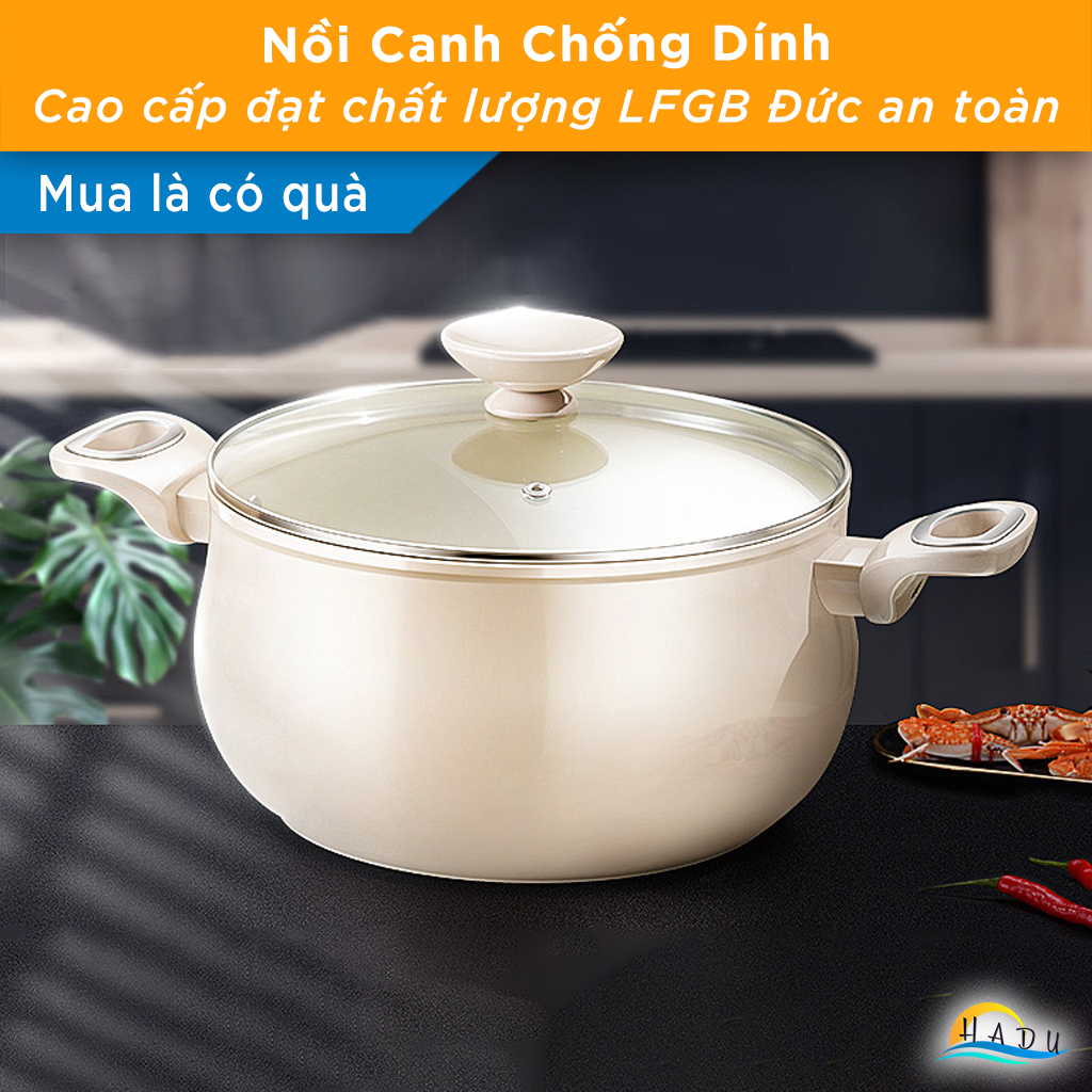 Nồi Chống Dính Bếp Từ SSGP Titan Gốm, 20cm 24cm 26cm, Không Teflon, Đạt Chất Lượng LFGB Đức