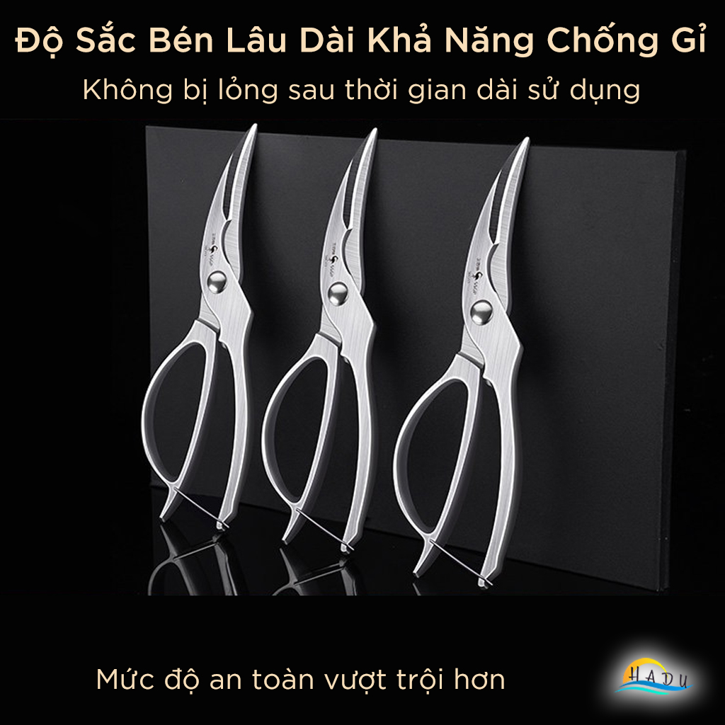 Kéo Cắt Gà Trợ Lực Nhà Bếp Cao Cấp SSGP, Kéo Cắt Thực Phẩm Cộng Lực Không Gỉ Đạt Chất Lượng LFGB Đức