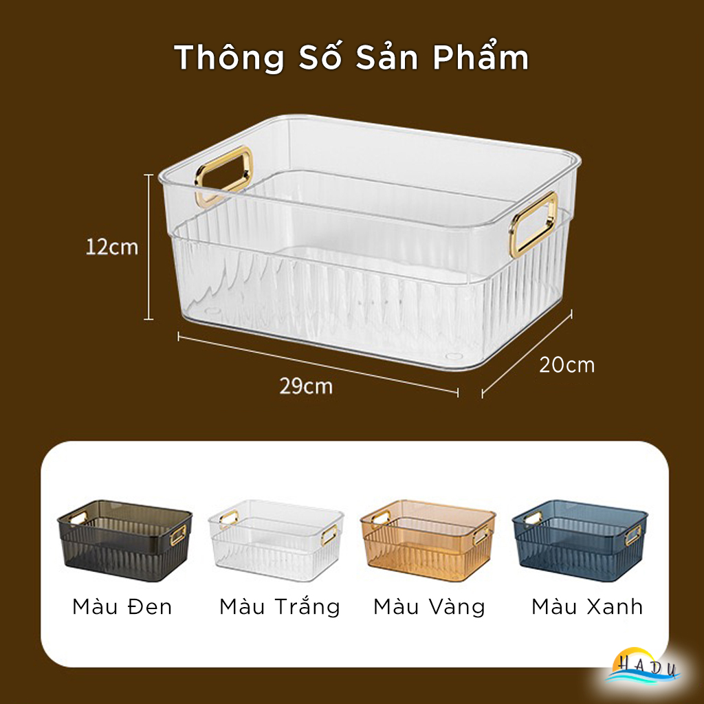 Khay Đựng Mỹ Phẩm Để Bàn CCKO, Nhựa PET Trong Suốt, Đa Năng, 29x20cm, Nhiều Màu