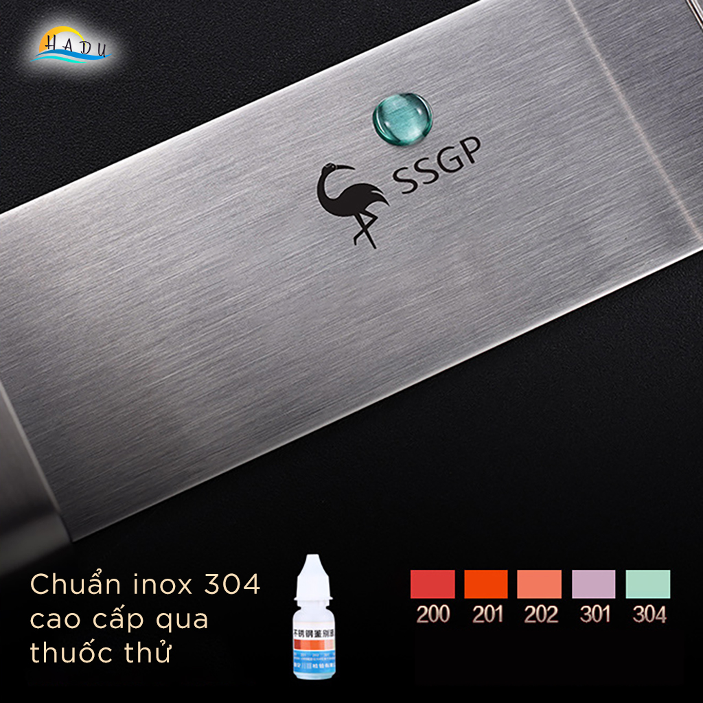 Thanh Móc Treo Tường Inox 304 SSGP, Chịu Lực 20kg, Dán Tường hoặc Khoan Vít, Dài 18cm, Đạt Chất Lượng LFGB Đức