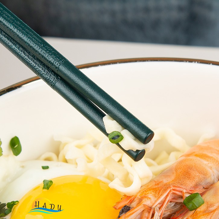 Bộ 10 Đôi Đũa Hợp Kim HADU, Chống Mốc, Chống Trơn Trượt, Dài 27.3cm, Kèm Hộp, Màu Xanh