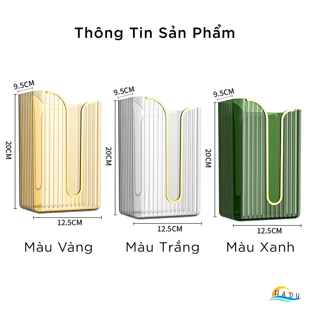 Hộp Đựng Khăn Giấy Treo Tường CCKO, Có Khay Đựng Đồ, Nhựa PET, Dán Tường, Nhiều Màu