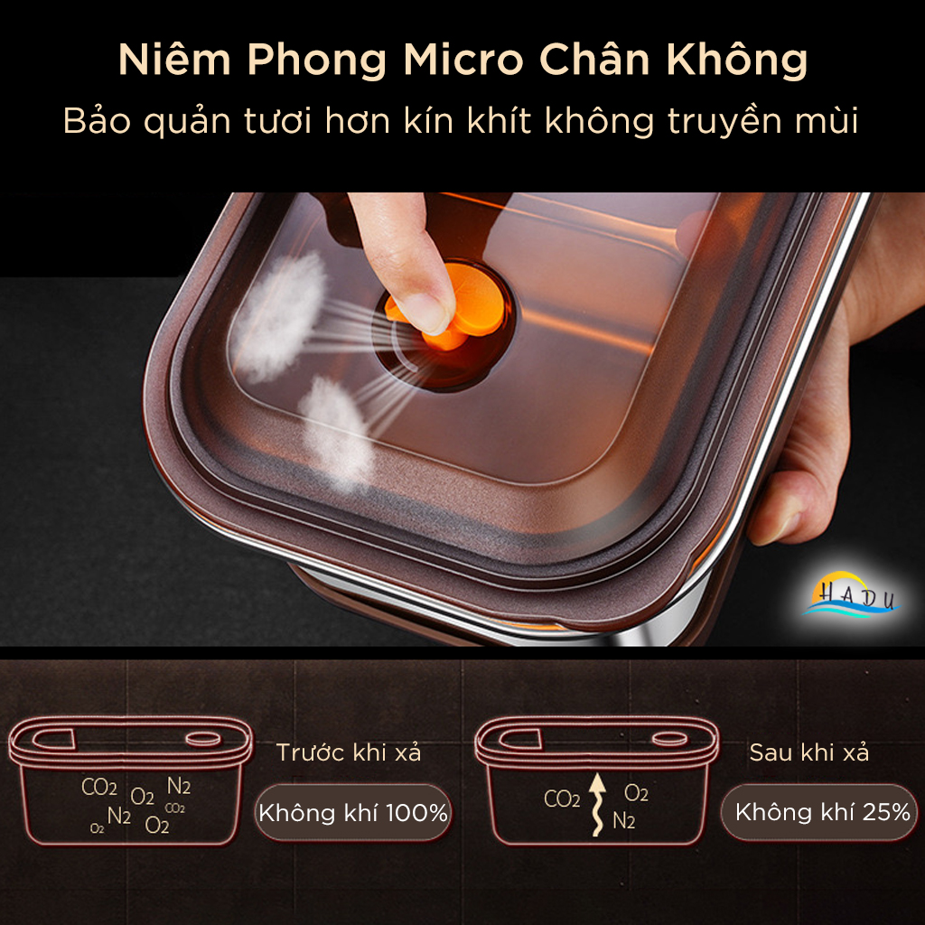 Hộp Cơm Giữ Nhiệt 2 Tầng SSGP 1600ml, Lõi Inox 304, Dùng Lò Vi Sóng, Kèm Túi`, Đạt Chất Lượng LFGB Đức