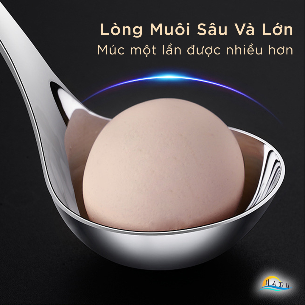 Bộ Muôi Múc Canh Inox 304 SSGP, Đúc Nguyên Khối, Tay Cầm Tròn Chống Nóng, Đạt Chất Lượng LFGB Đức