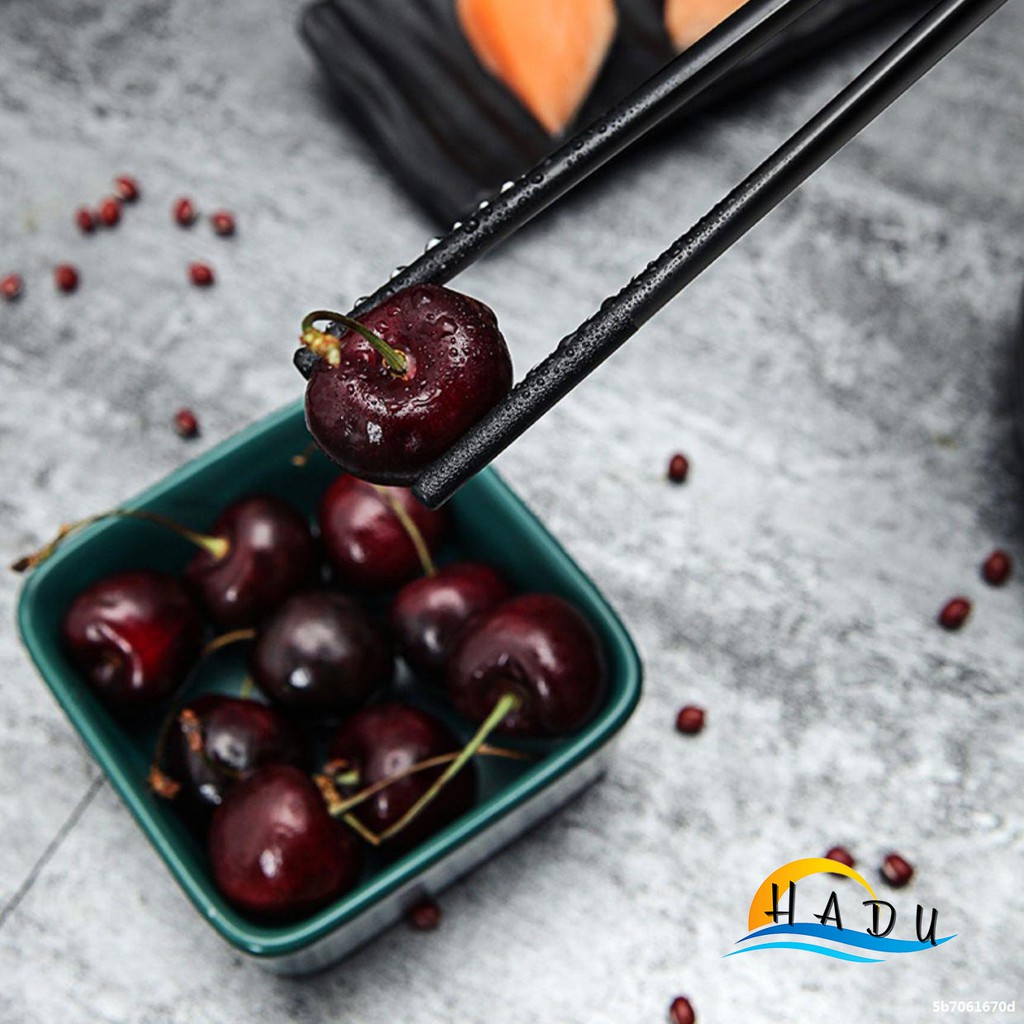 Bộ 10 Đôi Đũa Hợp Kim Kiểu Nhật HADU, Kháng Khuẩn, Chống Trơn, Dài 27cm, Màu Đen Vàng Bạc