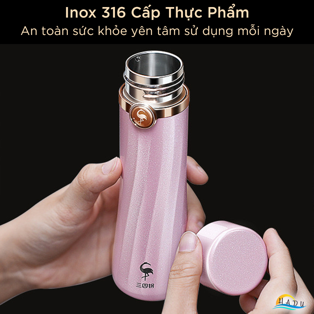 Bình Giữ Nhiệt Mini SSGP Inox 316 120ml, Giữ Nhiệt 6 Giờ, Màu Trắng, Hồng Đạt Chất Lượng LFGB Đức