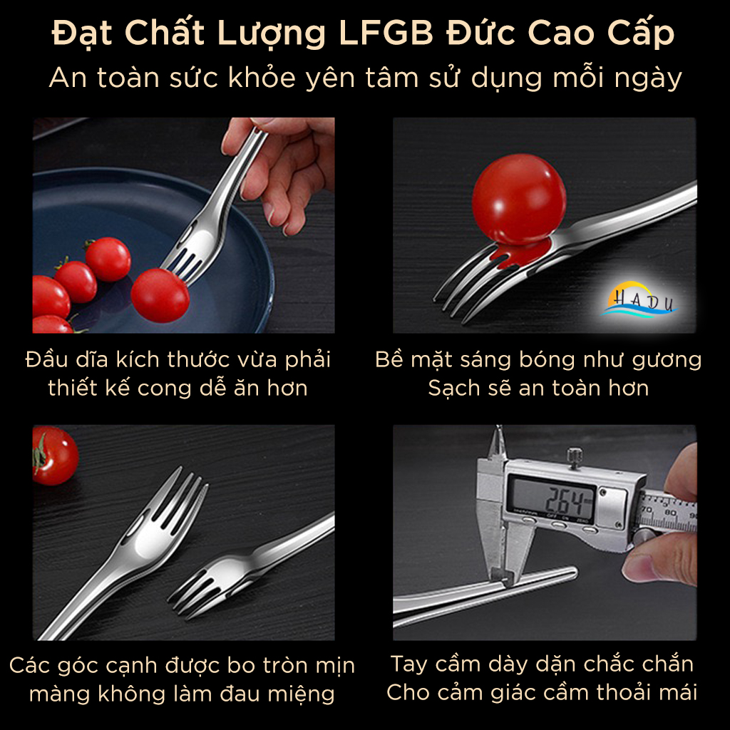 Dĩa Ăn Bánh Trái Cây SSGP, Inox 316L, Bo Tròn, Đạt Chất Lượng LFGB Đức