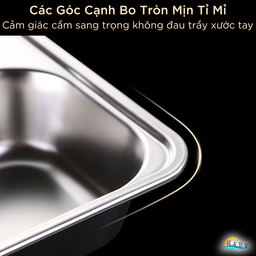 Khay Ăn Cơm Inox 304 SSGP, 4 Ngăn, 5 Ngăn, Có Nắp Đậy, Lòng Sâu, Đạt Chất Lượng LFGB Đức