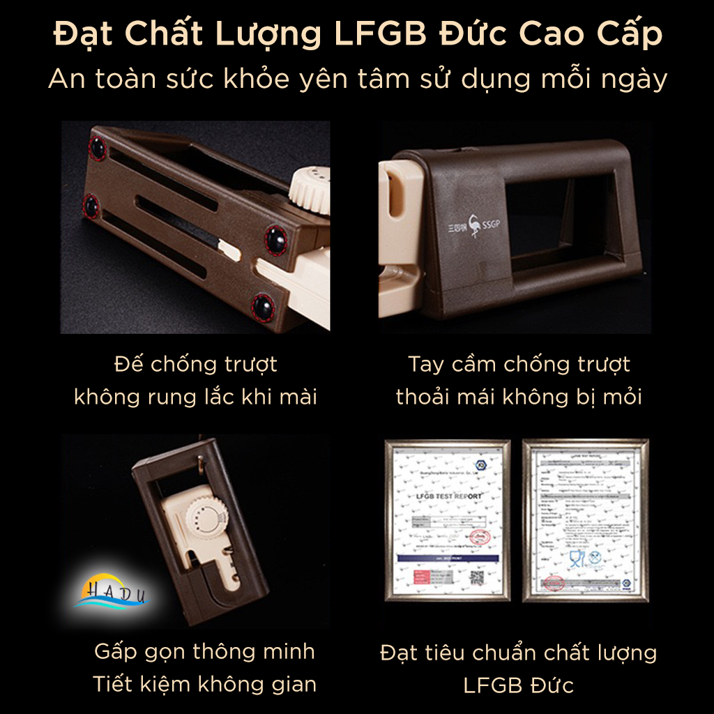 Dụng Cụ Mài Dao Cầm Tay SSGP, Gấp Gọn, Điều Chỉnh Góc Mài, An Toàn, Đạt Chất Lượng LFGB Đức