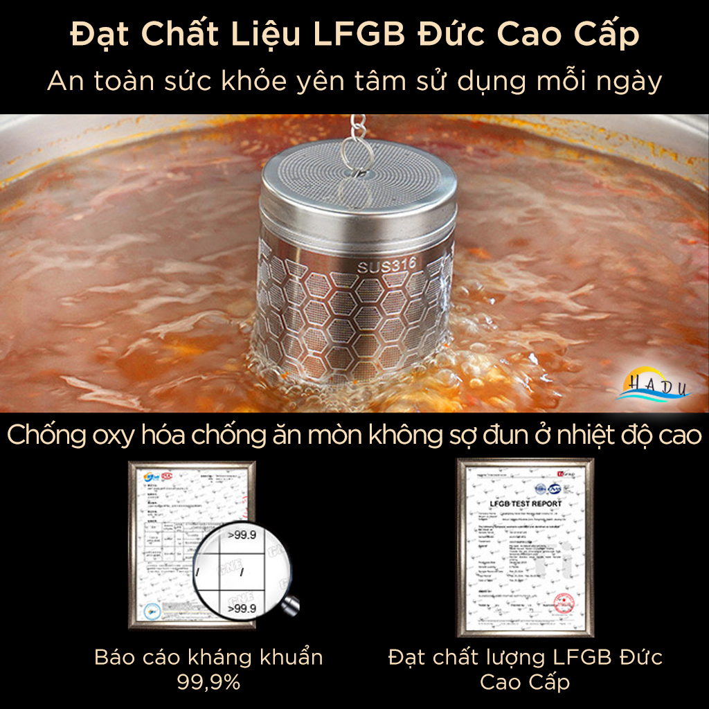 Lồng Lọc Gia Vị SSGP Inox 316, Kháng Khuẩn, Đạt Chất Lượng LFGB Đức