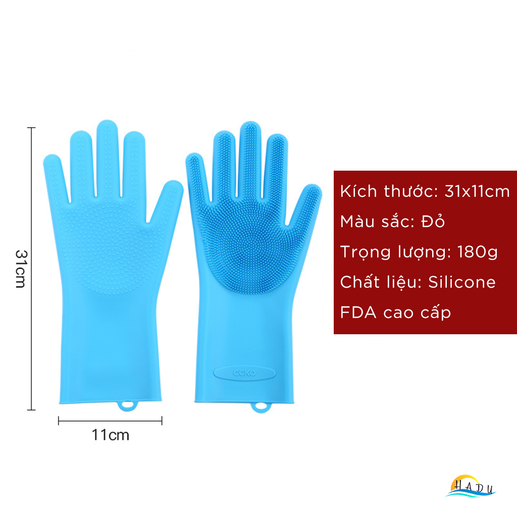 Găng Tay Silicone Cao Cấp FDA, Chịu Nhiệt, Chống Trượt, Đa Năng Rửa Chén, Nồi, Chảo, Thực Phẩm, Tạo Bọt Nhanh CCKO