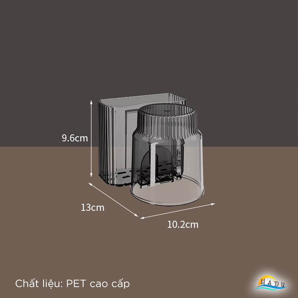 Kệ Đựng Bàn Chải Kem Đánh Răng CCKO Treo Tường, Giá Treo Cốc Úp Ngược Chống Bụi, Nhựa PET Cao Cấp