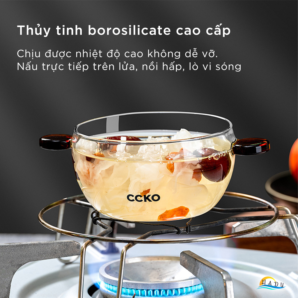 Tô Thủy Tinh Chịu Nhiệt CCKO 315ml, Dùng Được Trên Bếp Ga, Lò Vi Sóng, Borosilicate, Trong Suốt