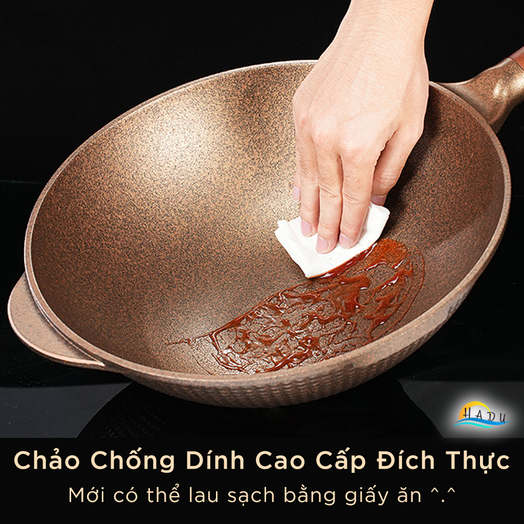 Chảo Chống Dính Sâu Lòng 32cm Bếp Từ Có Nắp Kim Cương Cao Cấp Đạt Chất Lượng LFGB Đức SSGP