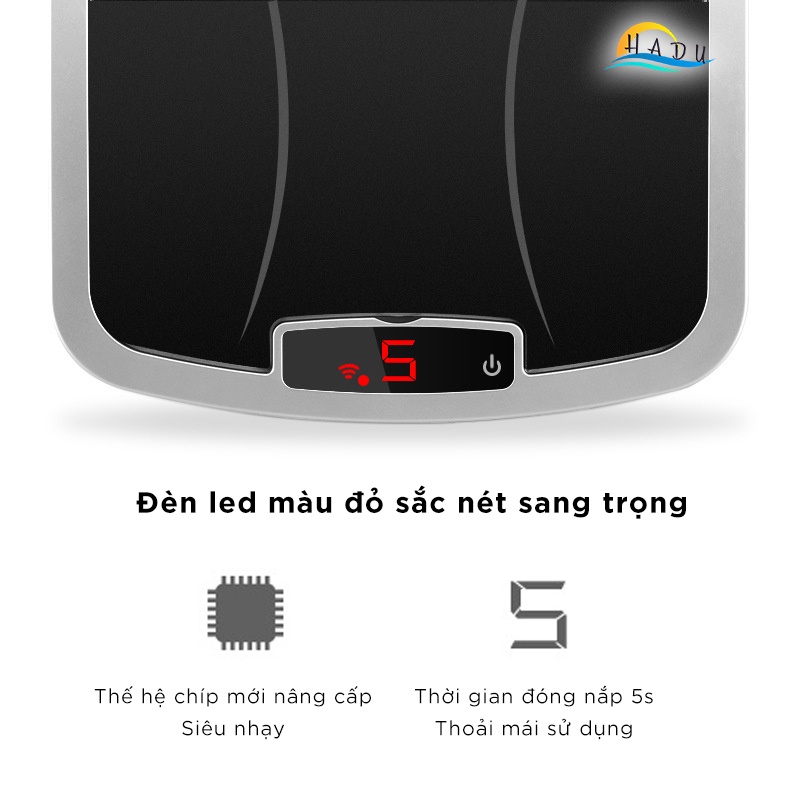 Thùng Rác Cảm Ứng Tự Động CCKO 6L, Thân Inox Chống Vân Tay, Cắm Điện, Đèn LED