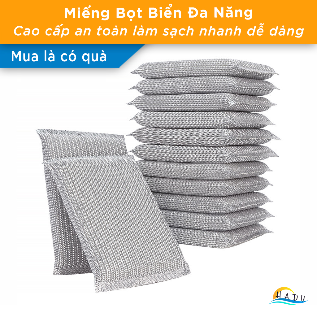 Miếng Bọt Biển Đa Năng Scrub King Silver – Làm Sạch Nhanh, Không Trầy Xước, Tiết Kiệm Nước HADU
