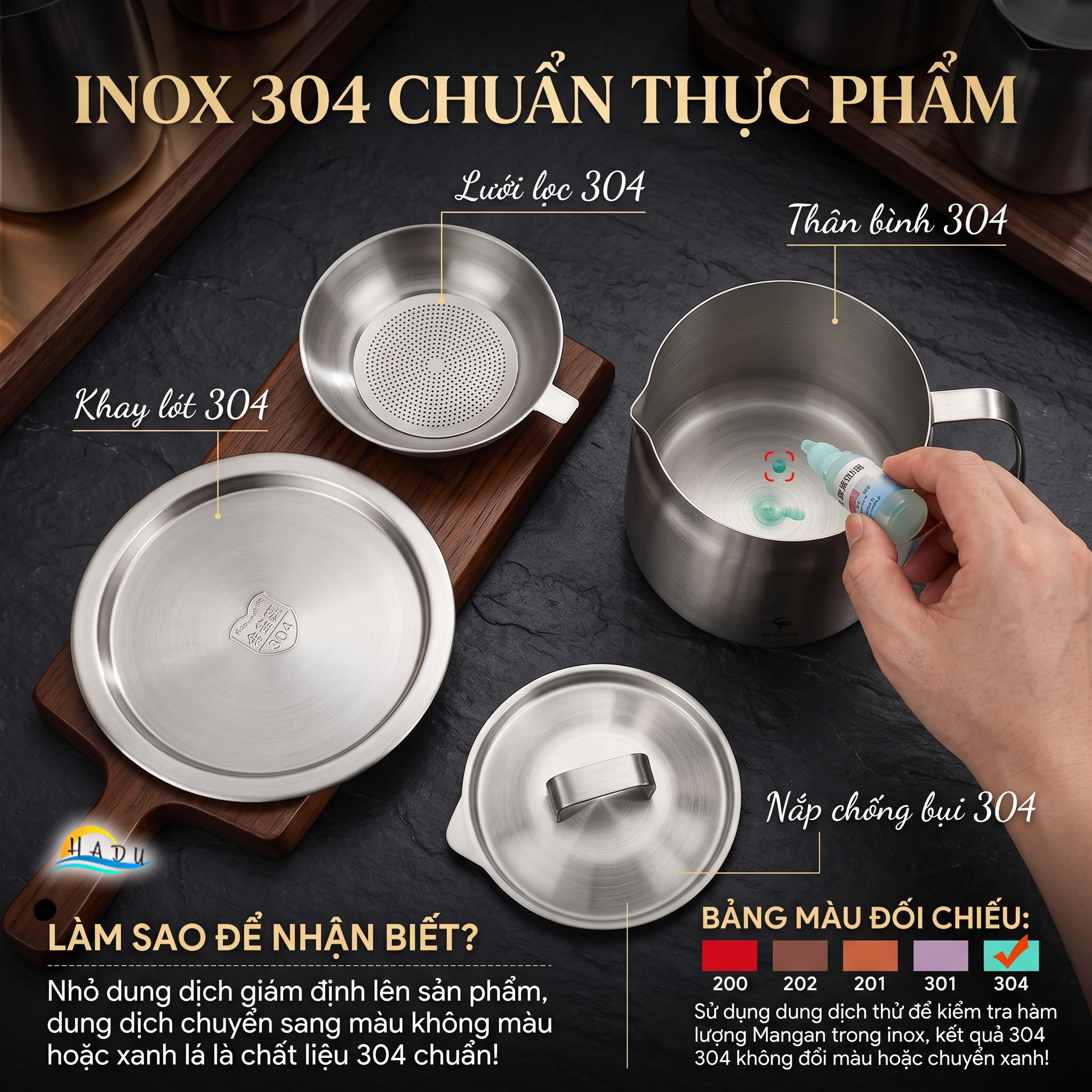 Bình Ca Lọc Dầu Ăn Inox 304 Cao Cấp Có Khay Hứng Tiện Lợi Đạt Chất Lượng LFGB SSGP