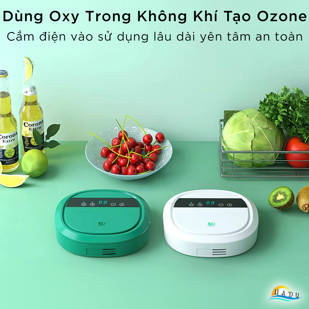 Máy Khử Độc Thực Phẩm & Lọc Không Khí HADU 2 trong 1, Ozone 400mg/h và Ion Âm