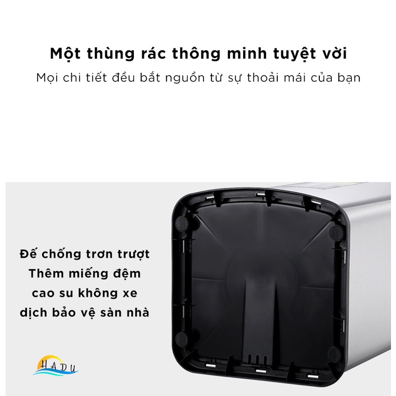 Thùng Rác Cảm Ứng Tự Động CCKO 6L, Thân Inox Chống Vân Tay, Cắm Điện, Đèn LED