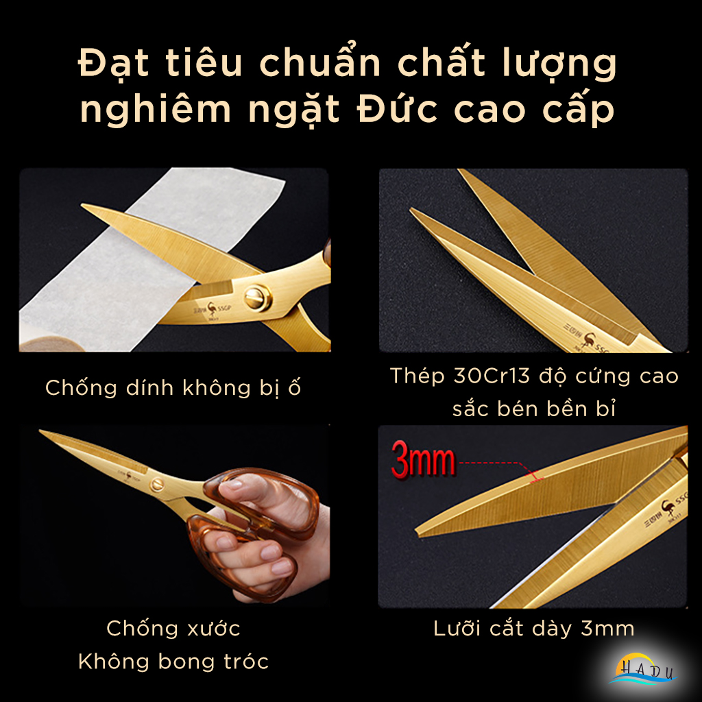 Kéo Văn Phòng Đa Năng Cao Cấp Không Dính Không Gỉ Đạt Chất Lượng Đức SSGP Hộp 2 Cái