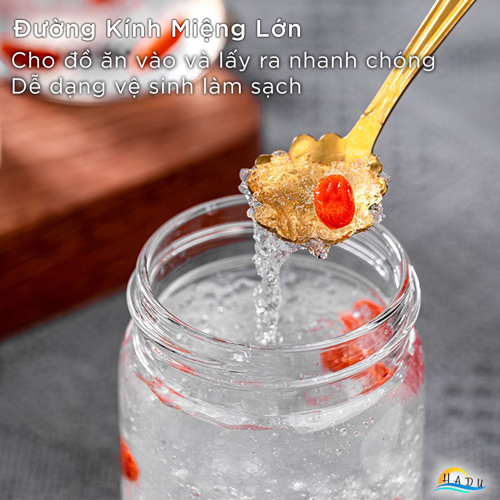 Hũ Chưng Yến Thủy Tinh Borosilicate CCKO, Nắp Inox 304 Kín Hơi, Chịu Nhiệt