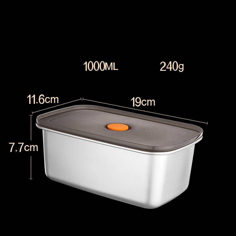 Hộp Bảo Quản Tủ Lạnh Inox 304 SSGP, Nắp Silicone Kín Khí, Chống Rò Rỉ, Đạt Chất Lượng LFGB Đức