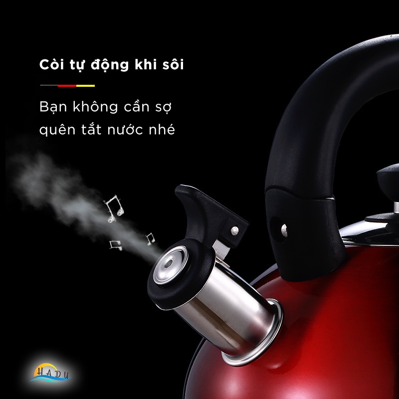 Ấm Đun Nước Bếp Từ Inox 304 CCKO 3L, Có Còi Báo Sôi, Đáy 5 Lớp, Nấu Nhanh