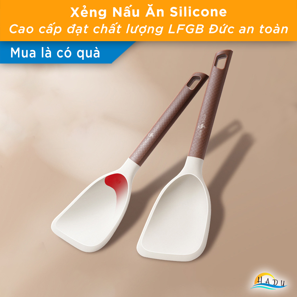 Xẻng Lật Silicone SSGP Không Trầy Xước Nồi, Lõi Thép, Đạt Chất Lượng LFGB Đức
