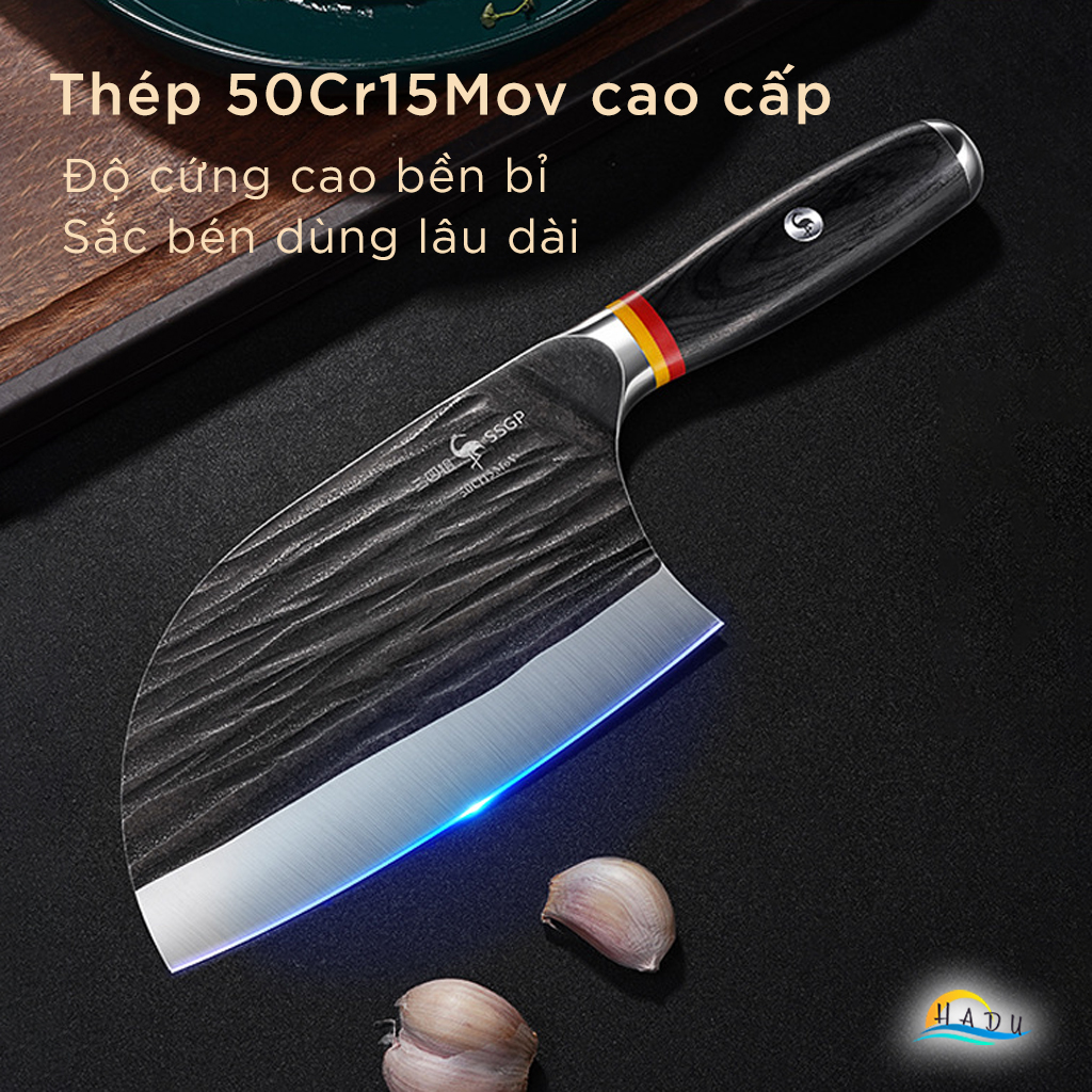 Dao Làm Bếp Cao Cấp Kiểu Nhật Bản Cán Gỗ Đạt Chất Lượng LFGB Đức SSGP