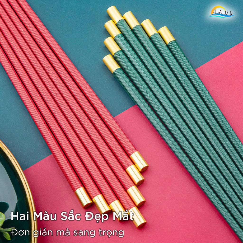 Bộ 5 Đôi Đũa Sợi Thủy Tinh HADU Kháng Khuẩn, Chịu Nhiệt, Chống Trượt, 24.3cm