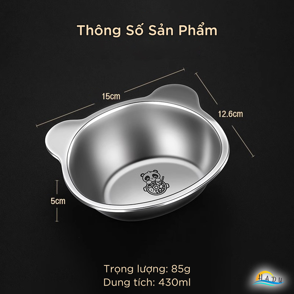 Bát Chén Ăn Dặm Inox 316 Cao Cấp An Toàn Cho Bé – Chống Móp, Dễ Vệ Sinh, Đạt Chất Lượng LFGB Đức SSGP