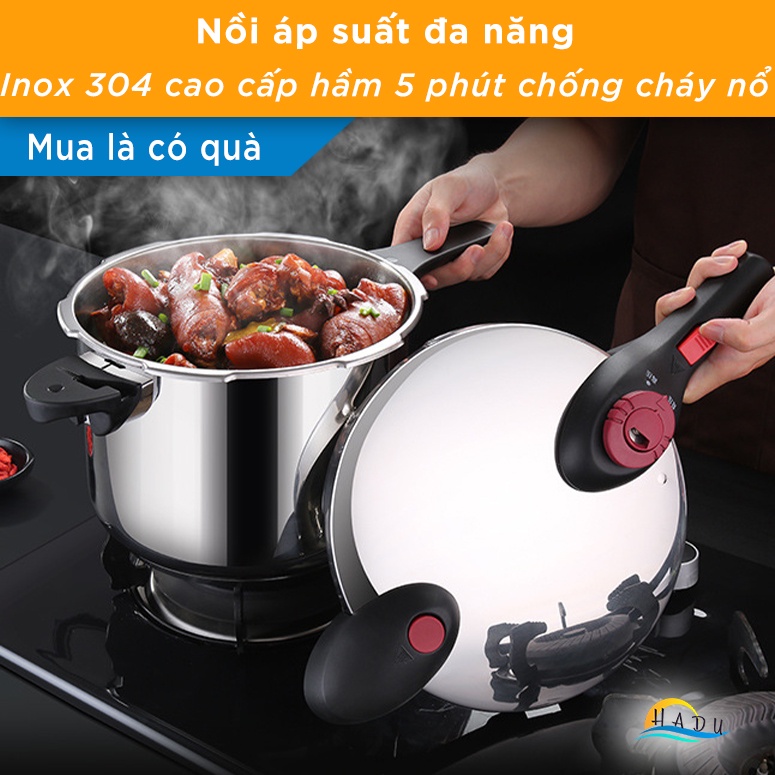 Nồi Áp Suất Bếp Từ Inox 304 SSGP 4L 6L, 2 Chế Độ Nấu, Đáy 3 Lớp, Hầm Nhanh, Đạt Chất Lượng LFGB Đức