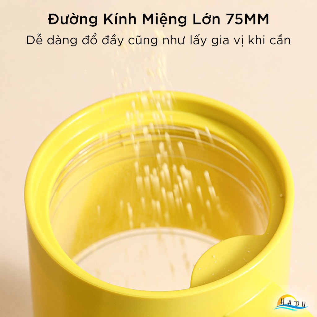 Lọ Đựng Gia Vị Thủy Tinh CCKO Cao Cấp, Thìa Thông Minh Tự Động Co Duỗi, Có Gạt Định Lượng, Chống Ẩm