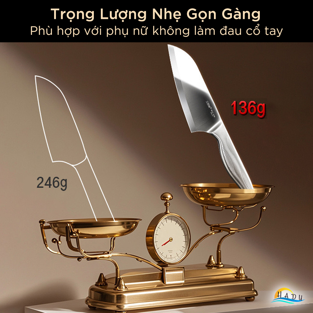 Dao Thái Thịt SSGP Thép 30Cr13, Siêu Sắc, Đạt Chất Lượng LFGB Đức