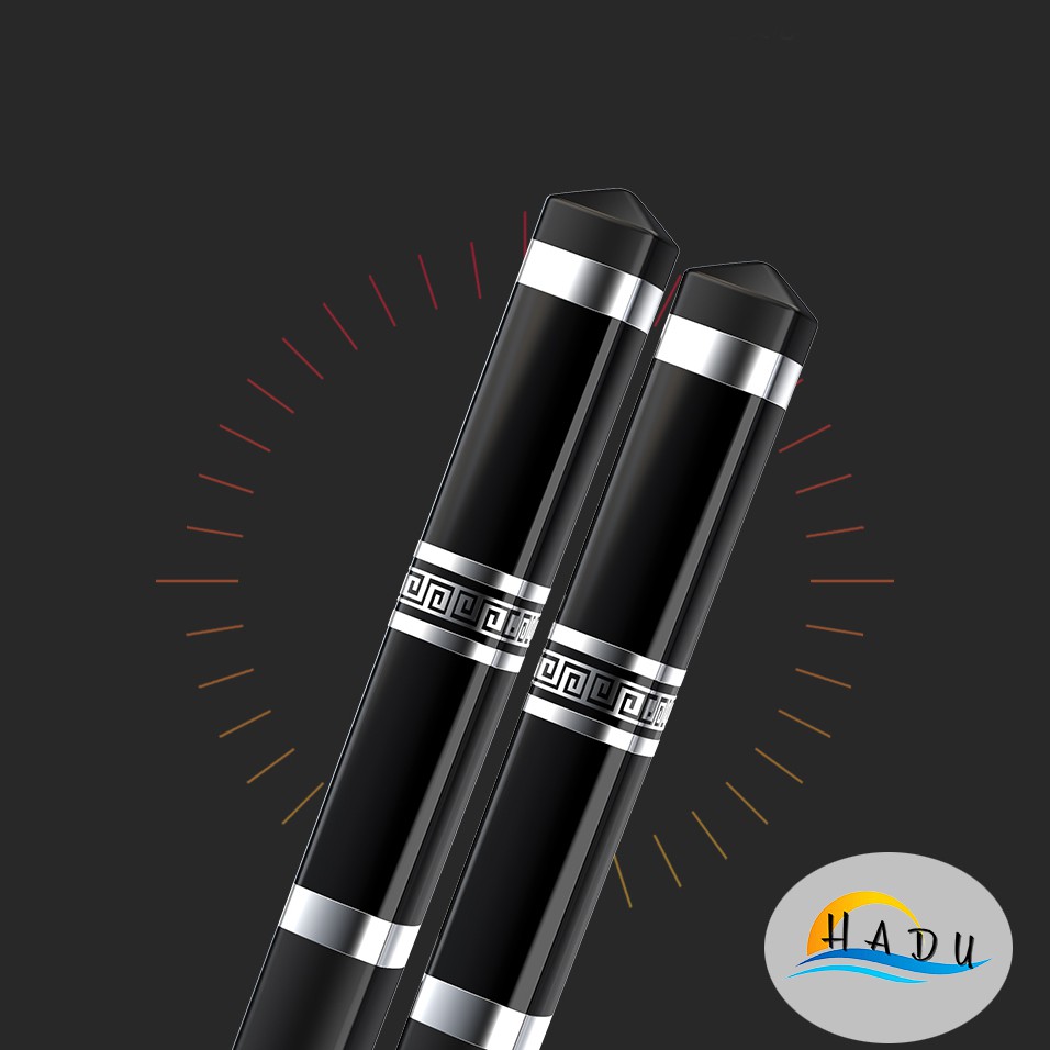 Bộ 10 Đôi Đũa Hợp Kim Kiểu Nhật HADU, Kháng Khuẩn, Chống Trơn, Dài 27cm, Màu Đen Vàng Bạc