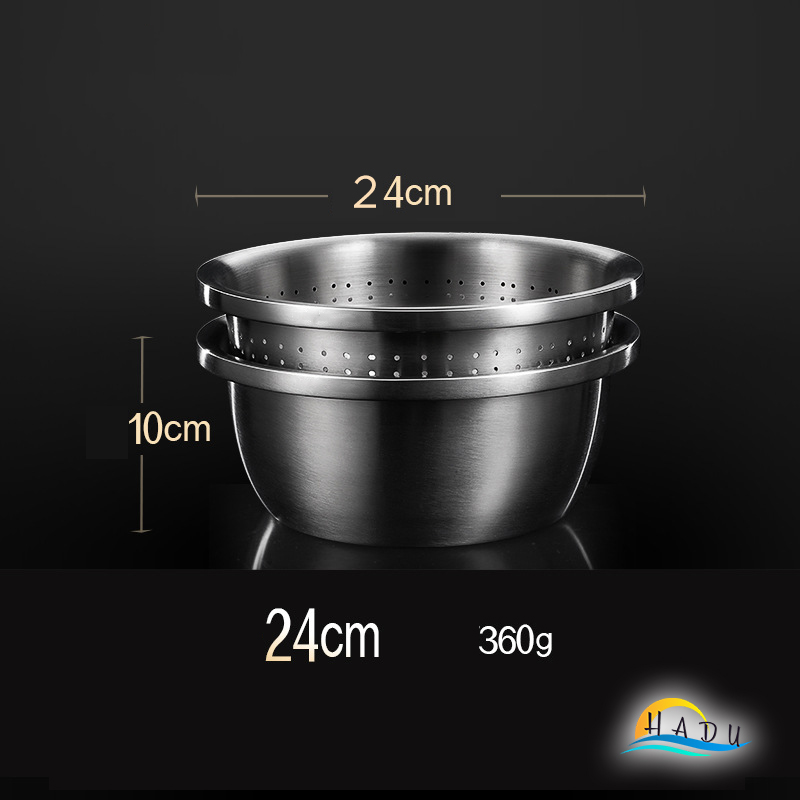 Bộ Rổ và Chậu Inox 304 SSGP, Đa Năng Rửa Rau Củ, Xếp Chồng Gọn, Nhiều Size, Đạt Chất Lượng LFGB Đức