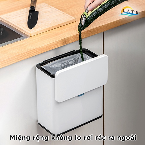 Thùng Rác Treo Tủ Bếp CCKO 3L 6L, Khử Mùi Than Hoạt Tính, Vỏ Inox, Nhiều Màu