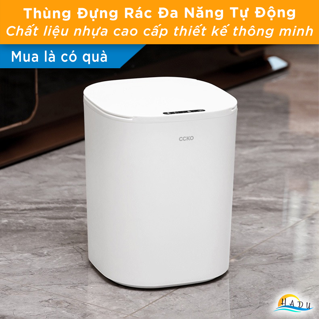 Thùng Rác Cảm Ứng Tự Động CCKO 14L, Chống Nước IPX5, Nắp Kín Ngăn Mùi, Nhiều Màu