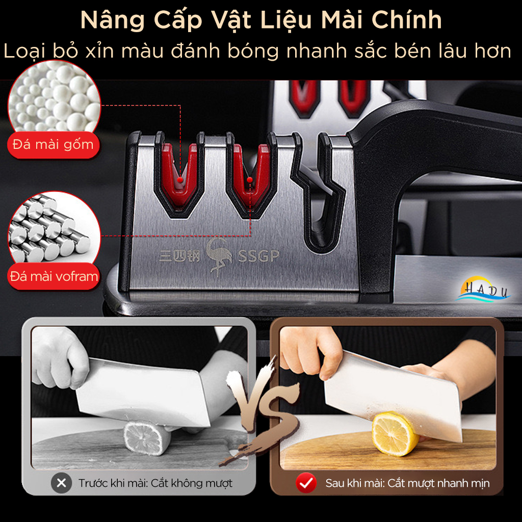 Dụng Cụ Mài Dao Keo Gốm Nâng Cao – Chuyên Nghiệp, Siêu Sắc, Gốm và Vonfram, Thiết Kế Chống Trượt, Mài Dao Sắc Bén Lâu Dài SSGP