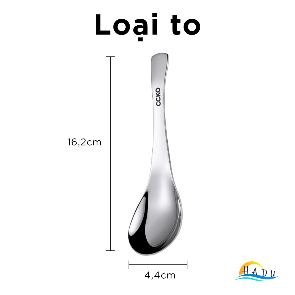 Thìa Ăn Phở Inox 304 CCKO, Đúc Nguyên Khối, Sang Trọng, Nhiều Size