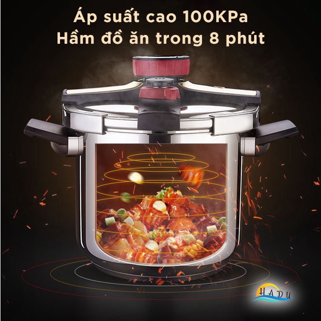 Nồi Áp Suất Bếp Từ Inox 304 SSGP 7L, Đáy 3 Lớp, Hầm Nhanh, An Toàn, Đạt Chất Lượng LFGB Đức