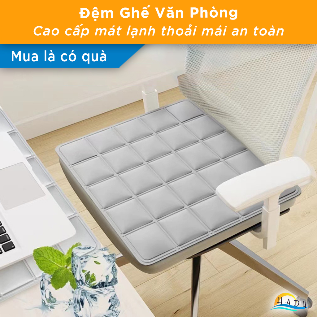 Đệm Ngồi Gel Làm Mát HADU Cho Ghế Văn Phòng, Chống Thấm, Gấp Gọn