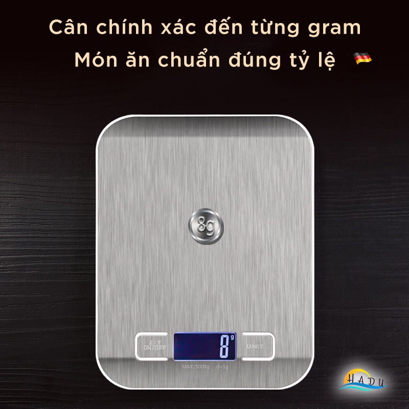 Cân Tiểu Ly Điện Tử Inox 304 Cao Cấp – Cân Chính Xác Từng Gram, Màn Hình Sắc Nét, Hỗ Trợ 5 Đơn Vị Đo SSGP