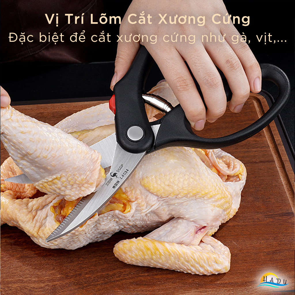 Kéo Cắt Gà Trợ Lực SSGP, Thép Đức, Lò Xo Giảm Lực, Khóa An Toàn, Dài 24.5cm, Đạt Chất Lượng LFGB Đức