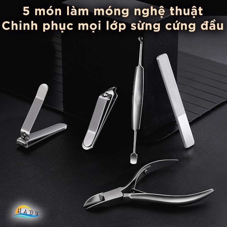 Bộ Cắt Móng Tay Chân Cao Cấp Mini Sắc Bén Bao Da PU Da Cá Sấu Sang Trọng SSGP